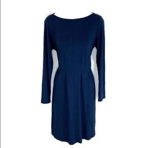 NWT J. Jill deep blue pleat waist dress Small S UU23